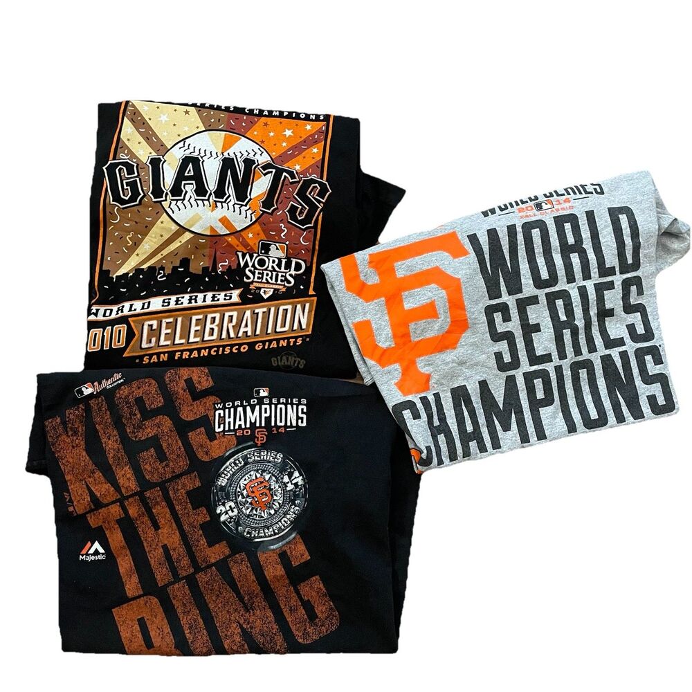 3pc San Francisco Giants World Series Champions T-Shirt Lot Size Medium M Lot